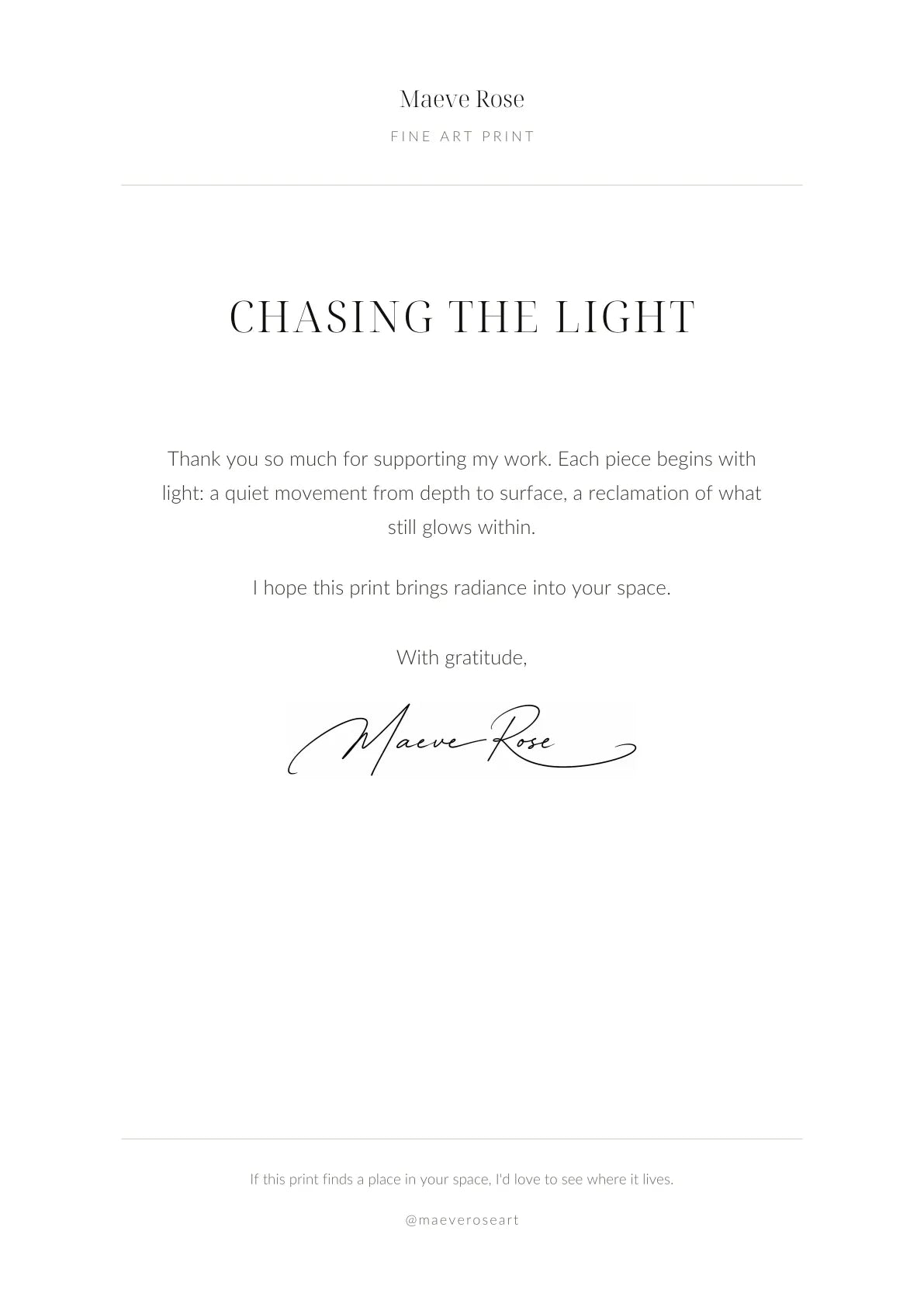 Lightbreak — A letter from the artist
